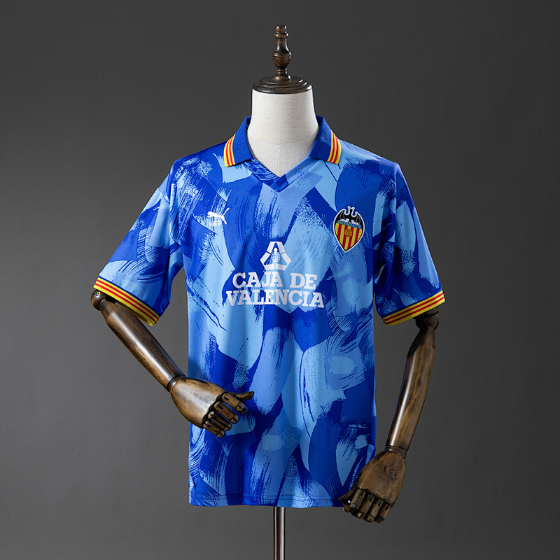 Camiseta retro de visitante del Valencia 90-91, tallas S-XXL